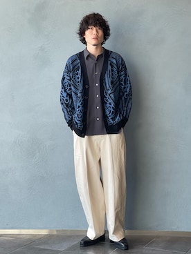 「カーディガン男子」｜松本 幸さん（メンズ・180cm）の春コーディネート