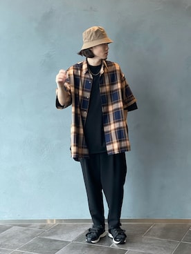 「Lui's（ルイス）のアイテム（サンダル）」を使った、松本 幸さん（メンズ・180cm）の夏コーディネート