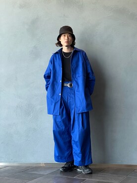 「シンヤコズカ」｜松本 幸さん（メンズ・180cm）の秋コーディネート