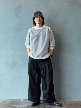 「シンヤコズカ」｜松本 幸さん（メンズ・180cm）の秋コーディネート