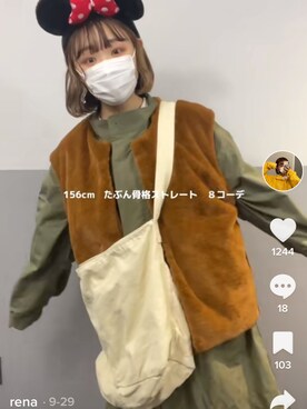 「SPINNS（スピンズ）のアイテム（モッズコート）」を使った、アルミちゃんさん（レディース・169cm）の秋コーディネート