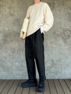 「stein（シュタイン）のアイテム（スウェット）」を使った、ふっきーさん（メンズ・179cm）の秋コーディネート