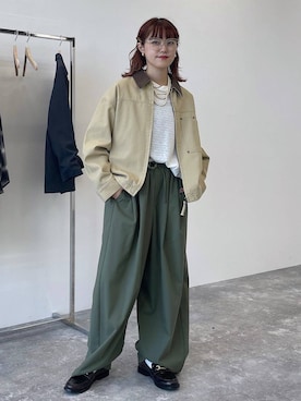 「アイテム（Tシャツ/カットソー）」を使った、mitaさん（レディース・155cm）の秋コーディネート