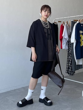 「アイテム（テーラードジャケット）」を使った、mitaさん（レディース・155cm）の夏コーディネート