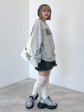 「アイテム（スウェット）」を使った、mitaさん（レディース・155cm・20代）の夏コーディネート