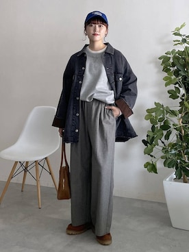 「アイテム（デニムジャケット）」を使った、mitaさん（レディース・155cm・20代）の秋コーディネート