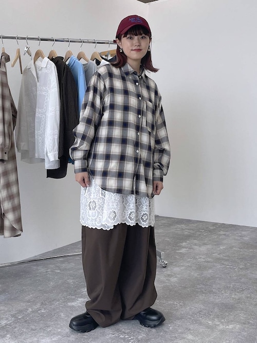 オンブレチェックオーバーサイズシャツ（シャツ/ブラウス