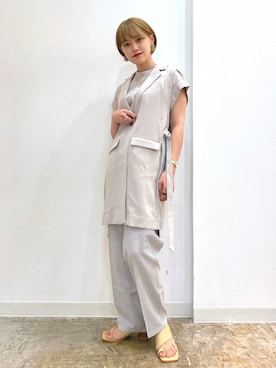 「トングサンダル」｜「アイテム（その他アウター）」を使った、mitaさん（レディース・155cm）の夏コーディネート