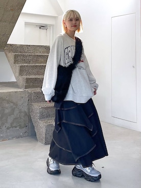 「アイテム（スウェット）」を使った、mitaさん（レディース・155cm・20代）の秋コーディネート