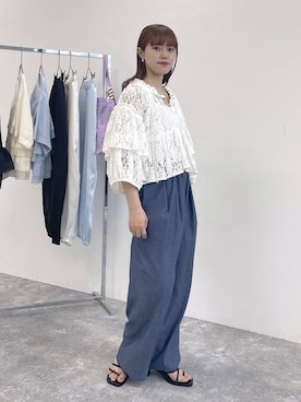 「studio CLIP（スタディオクリップ）のアイテム（パンツ）」を使った、mitaさん（レディース・155cm）の春コーディネート