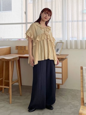 「studio CLIP（スタディオクリップ）のアイテム（パンツ）」を使った、mitaさん（レディース・155cm）の春コーディネート