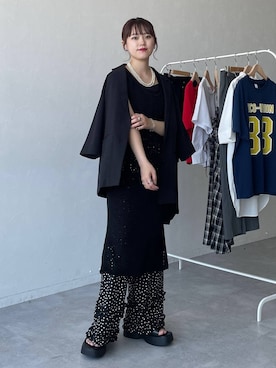 「studio CLIP（スタディオクリップ）のアイテム（ジャケット/アウター）」を使った、mitaさん（レディース・155cm）の夏コーディネート