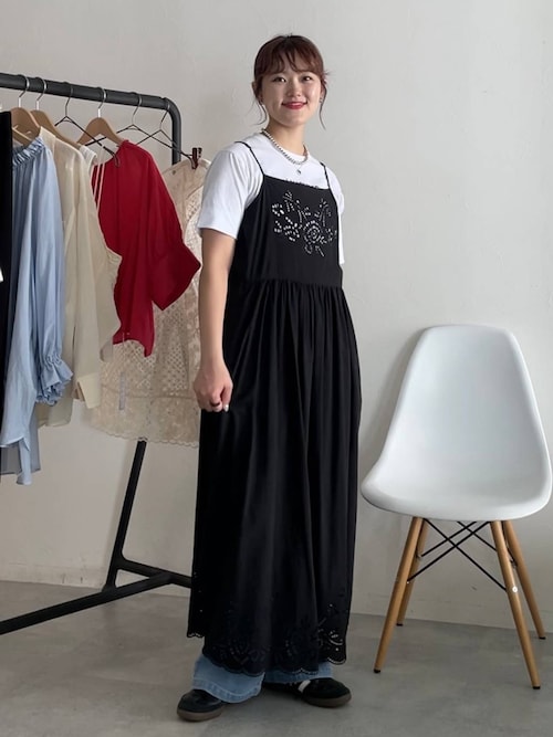 【M_】カットワーク刺繍キャミソールワンピース M_ | カットワーク刺繍キャミソールワンピース オーガニック
