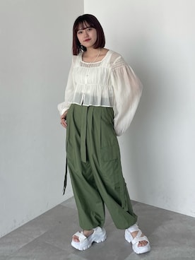 「ミリタリーコーデ」｜「アイテム（その他）」を使った、mitaさん（レディース・155cm）の春コーディネート