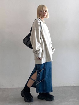 「アイテム（スウェット）」を使った、mitaさん（レディース・155cm・20代）の夏コーディネート