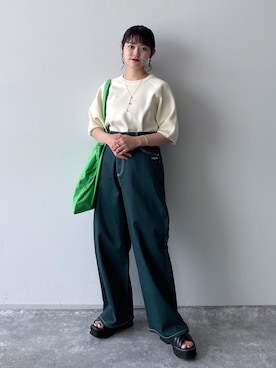 「PBLIM（ページボーイリム）のPAGEBOYLIM/カツラギスケーターパンツ（その他パンツ）」を使った、mitaさん（レディース・155cm）の春コーディネート