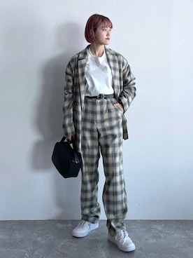 「PBLIM（ページボーイリム）のアイテム（テーラードジャケット）」を使った、mitaさん（レディース・155cm）の冬コーディネート