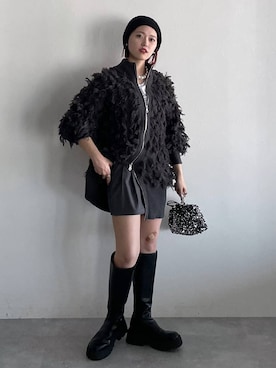「PAGEBOY（ページボーイ）のニットビーニー（ニットキャップ/ビーニー）」を使った、mitaさん（レディース・155cm）の秋コーディネート