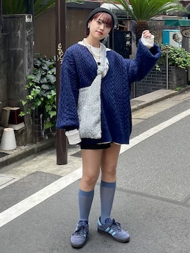 「PAGEBOY（ページボーイ）のニットビーニー（ニットキャップ/ビーニー）」を使った、mitaさん（レディース・155cm）の秋コーディネート