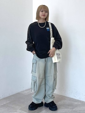「アイテム（スウェット）」を使った、mitaさん（レディース・155cm・20代）の夏コーディネート