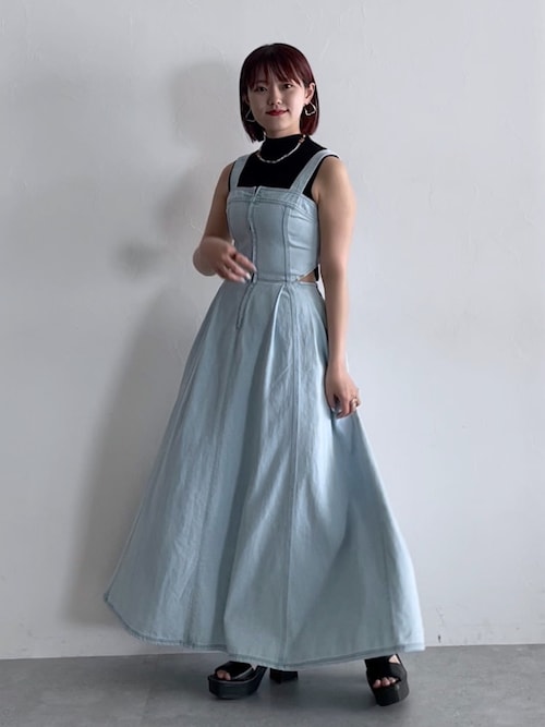 PAGEBOY ページボーイ デニム ジャンパー スカート sizeF/青