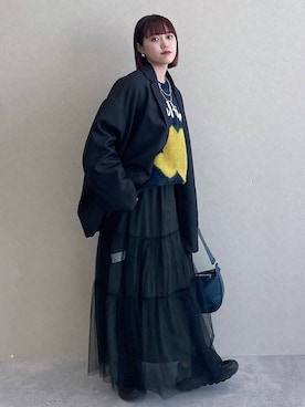 「PBLIM（ページボーイリム）のアイテム（テーラードジャケット）」を使った、mitaさん（レディース・155cm）の冬コーディネート