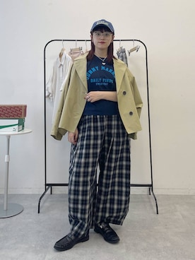 「studio CLIP（スタディオクリップ）のアイテム（キャップ）」を使った、mitaさん（レディース・155cm）の春コーディネート