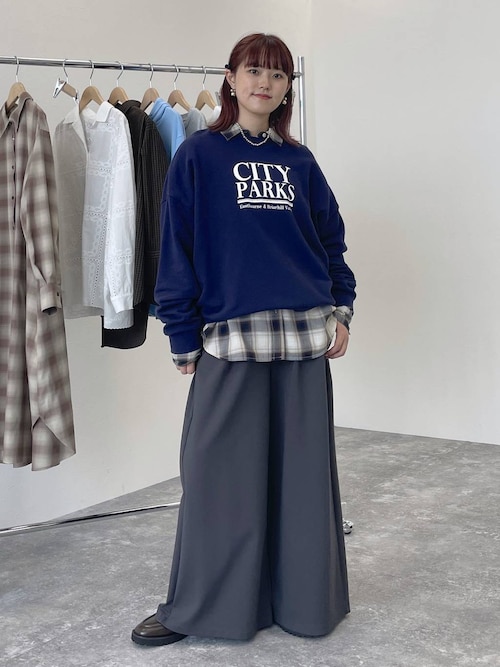 セール】シルケットポンチタックワイドパンツ[プチサイズあり]（その他