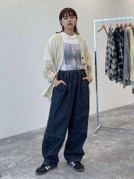 「アイテム（ノーカラージャケット）」を使った、mitaさん（レディース・155cm）の秋コーディネート