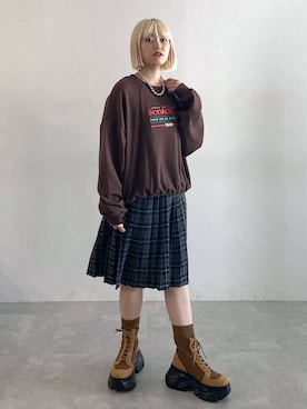 「アイテム（スウェット）」を使った、mitaさん（レディース・155cm・20代）の秋コーディネート