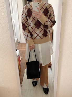 「a.g.plus（エージープラス）のアイテム」を使った、Moeさん（レディース・154cm）の冬コーディネート