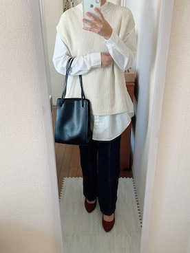 「frames RAY CASSIN（フレームスレイカズン）のアイテム（パンツ）」を使った、Moeさん（レディース・154cm）の秋コーディネート