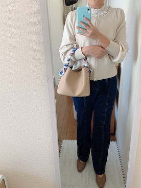 「frames RAY CASSIN（フレームスレイカズン）のアイテム（パンツ）」を使った、Moeさん（レディース・154cm）の秋コーディネート