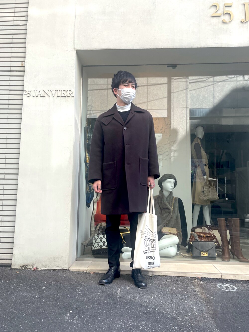 「秋冬コーデ、大人コーデ、きれいめカジュアル、冬のコーデ、あったかコーデ、ootd、いいね、save、フォローお願いします🤑」｜「STUDIOUSのアイテム（ジャケット/アウター、ブラウン系）」を使った、おもちさん（メンズ・178cm）の冬コーディネートの1枚目の写真
