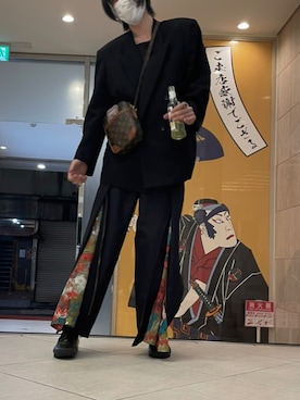「TOGA（トーガ）のアイテム（スラックス）」を使った、根暗さん（メンズ・180cm）の秋コーディネート