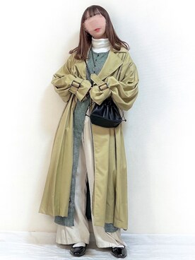 「RAY CASSIN（レイカズン）のアイテム（トレンチコート）」を使った、マヤさん（レディース・151cm）の春コーディネート