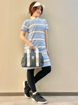 「アイテム（サンバイザー）」を使った、maicoさん（レディース・156cm）の夏コーディネート