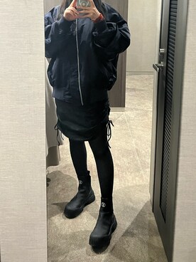 「M_（エムアンダーバー）のアイテム（ワンピース）」を使った、フウカさん（レディース・161cm）の春コーディネート