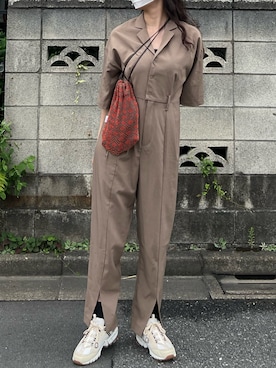 「STYLEMIXER（スタイルミキサー）のアイテム（オールインワン・サロペット）」を使った、フウカさん（レディース・161cm）の夏コーディネート