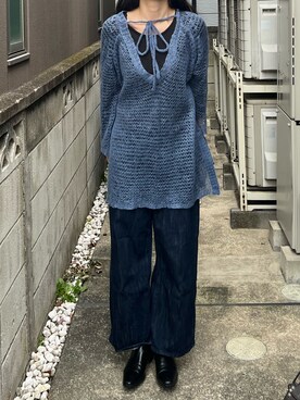 「MARTE（マルテ）のアイテム」を使った、フウカさん（レディース・161cm）の冬コーディネート