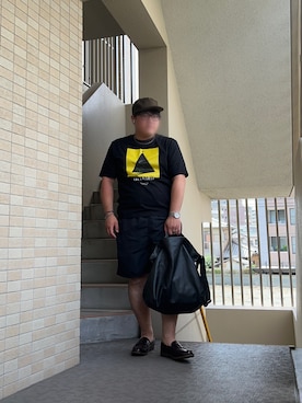 「DISCOVERED（ディスカバード）のアイテム（トップス）」を使った、moumouさん（メンズ・170cm）の夏コーディネート