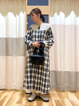「チェクワンピース」｜natsumeさん（レディース・162cm）の秋コーディネート