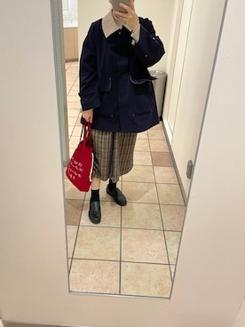 「POU DOU DOU（プードゥドゥ）のアイテム（その他アウター）」を使った、miiさん（レディース・158cm）の秋コーディネート