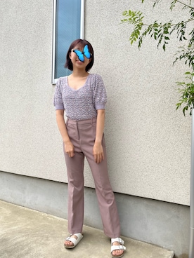 「スポサン」｜「アイテム（スラックス）」を使った、Pentas🦋さん（レディース・163cm）の夏コーディネート