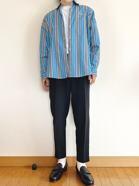 「foot the coacher（フットザコーチャー）のアイテム（ローファー）」を使った、NITAさん（メンズ・170cm）の春コーディネート
