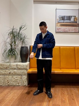 「アイテム（カバーオール）」を使った、sonorin12さん（メンズ・168cm）の秋コーディネート