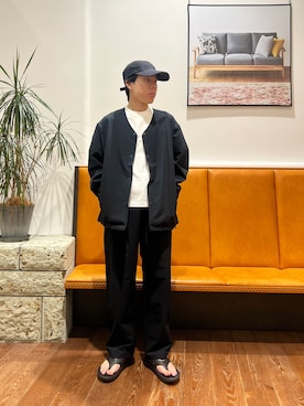 「EKAL（エカル）のアイテム（キャップ）」を使った、園田 凜汰郎さん（メンズ・167cm）の春コーディネート