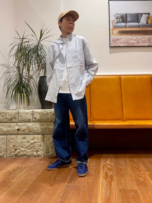 シアーボイルストライプロングスリーブシャツ