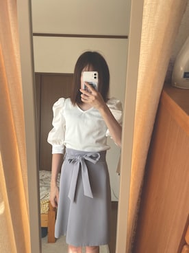 「INGNI（イング）のアイテム（トップス、ホワイト系）」を使った、e r i k aさん（レディース・152cm）の秋コーディネート