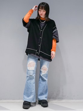 「JUNRED（ジュンレッド）のアイテム（トップス）」を使った、KONOMIさん（レディース・158cm）の夏コーディネート